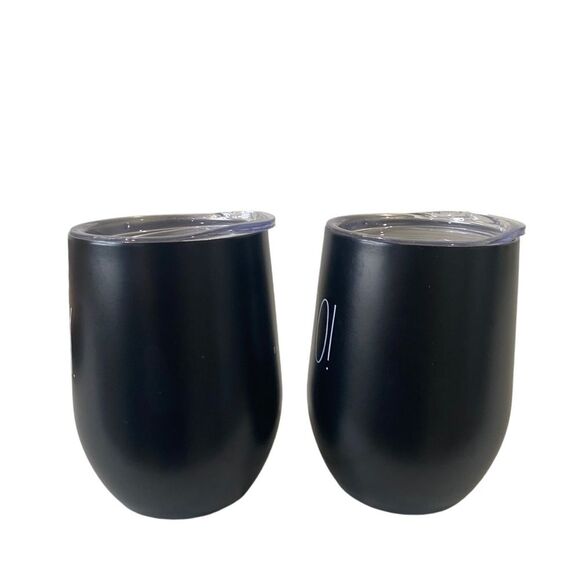 Rae Dunn Black Halloween SPOOKY & BOO black drinkware cups Tumblers - Picture 2 of 8